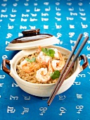 Rice with shrimps and coconut milk