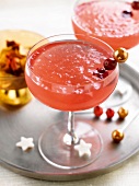 Cranberry,rum and triple-dry cocktail