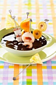 Chocolate Fondue with fresh fruit