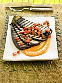 Grilled eggplants with citrus fruit and Tamari sauce