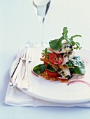 Chicken breast and tomato crisp mille-feuille