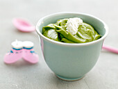Spinach,sweet potato and goat's cheese puree
