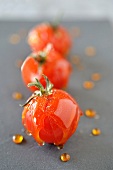 Tomatoes coated in caramel with paprika