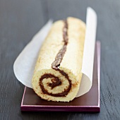 Rolled sponge cake with Nutella filling