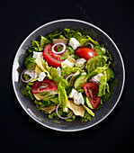 Lettuce,tomato,onion,cucumber and feta mixed salad
