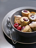 Chocolate and raspberry mini cakes