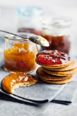 Fig jam and apricot jam