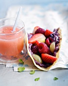 Ricotta and summer fruit wrap