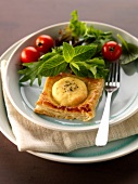 Goat's cheese puff pastry pie