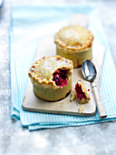Individual sour griotte cherry pies