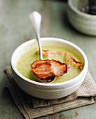 Cream of cabbage soup with bacon