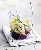 Red cabbage and green apple remoulade
