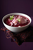 Beetroot soup with sesame emulsion