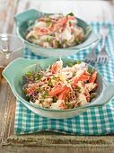 Sauteed rice with crab meat, beansprouts and radish sprouts