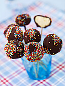 Fromage frais and chocolate lollipops