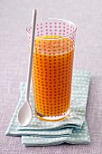 Glass of apricot juice