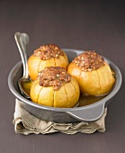 Baked apples with gingerbread stuffing