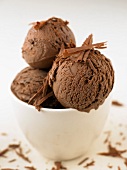 Scoops of milk chocolate ice cream