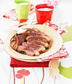 Glazed duck breasts