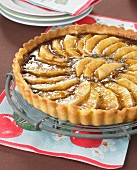 Apple,chocolate and toffee tarts