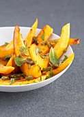 Nectarines with pistachios and mint