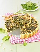 Spinach and pine nut tart