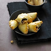 Pear and chocolate and chocolate chip turnovers
