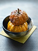 Mini pumpkins baked in the oven with soya sauce