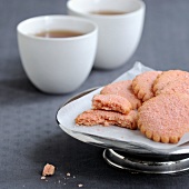 Pink biscuit shortbread cookies