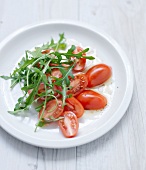 Tomato and rocket lettuce salad