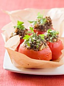 Traditional-style tomatoes with pine nuts and herbs