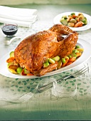 Roast turkey with vegetables