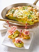 Spinach and raw ham omelette
