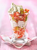 Tomato, fromage frais and spring onion Verrine