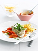 Turbot with stewed tomatoes