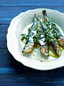 Grilled sardines with herbs