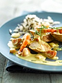Chicken with shrimps and Pernod sauce