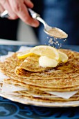Pancakes with lemon and sugar