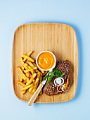 Grilled rump steak with french fries