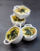 Spinach-Boursin mini casseroles