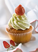 Lime and strawberry cupcake