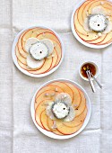 Apple and radish carpaccio with goat's cheese