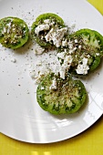 Green tomatoes with feta