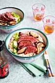 Risotto mit Entenfleisch, Shiitakepilzen und Pak Choi