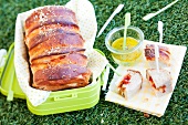 Stuffed white bread for a picnic