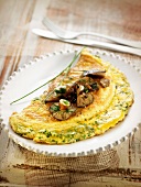 Herb and mushroom omelette