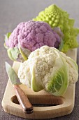 Three types of cauliflowers