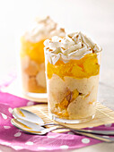 Trifle with cinnamon and tangerines