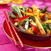 Vegetable wok with Sechuan pepper and soya sauce
