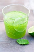 Mint,green tea and lime drink